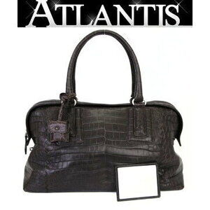 Bottega Veneta handbag boston bag brown crocodile leather